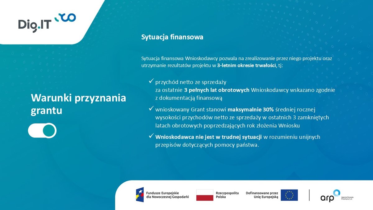 Warunki przyznania grantu